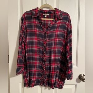 Plaid flannel blouse